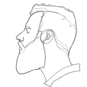 Portrait en line art - One line illustration