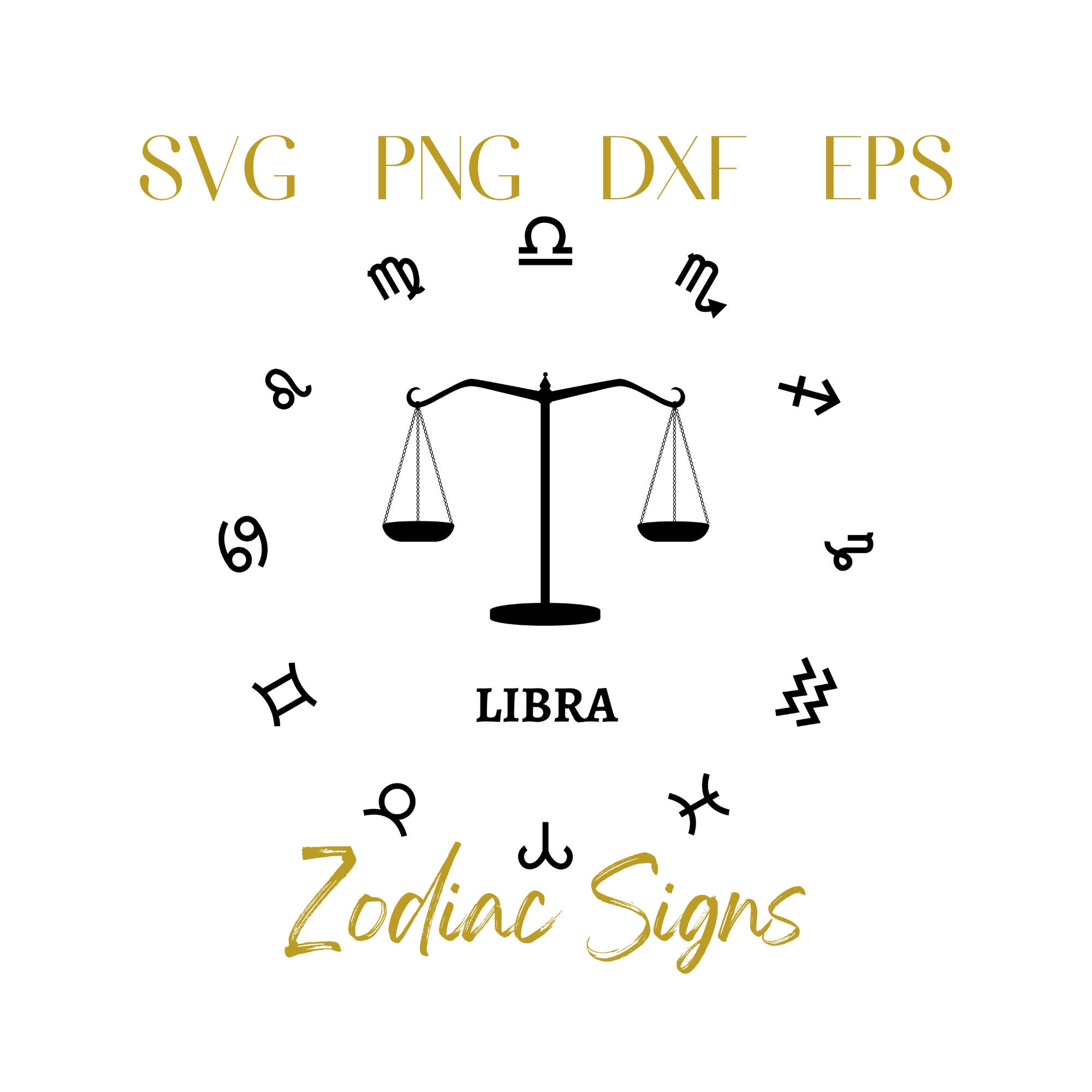 Libra Svg Libra Scales Svg Libra Zodiac PNG Libra Cut File Etsy