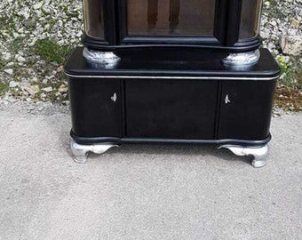 Buffet Anricht Kredenz Kunst Schrank Jugendstil Vintage schwarz silber Antik