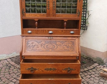 Sekretär Biedermeier Jugendstil Schrank Antiquitäten Antikmöbel Schreibtisch kostenlose Lieferung Möbel Antik Massivholzmöbel