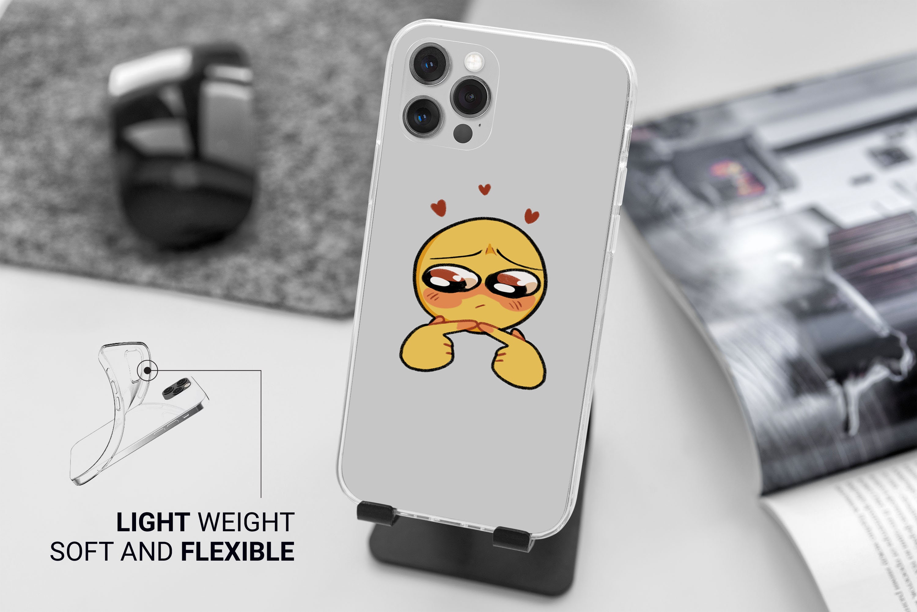 Cursed Emoji Meme Cute Soft Phone Case for iPhone 13 12 Pro 