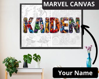 PERSONALISED SUPERHERO NAME POSTER PHOTO WALL PRINT GIFT PRESENT FRAMED A5 A4 A3 