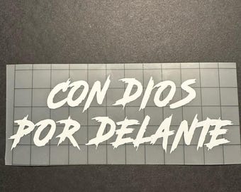 Con Dios Por Delante Decal - Original Mexican Decorative Decal