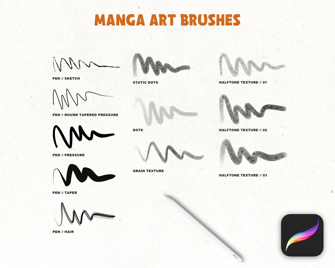 Manga ART Brushes for Procreate Procreate Anime Procreate Etsy