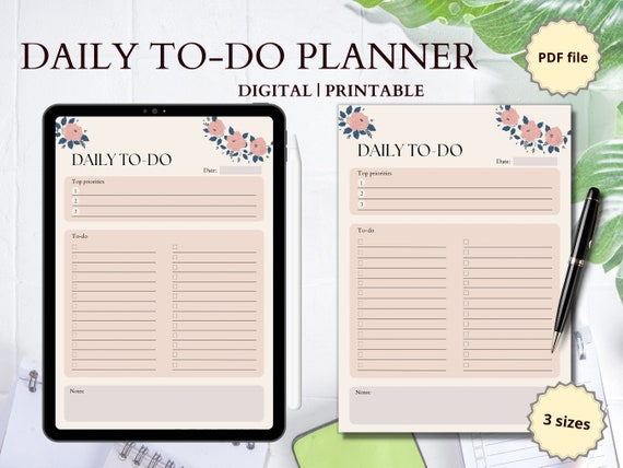 Daily to Do List Printable Daily Planner Daily Agenda Daily - Etsy