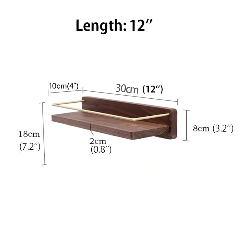 12 inches/16 inches/20 inches/24 inches Wooden Towel Rack/Shelf/Hanger 30 Centimeters