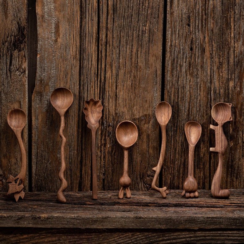 Personalized Wood Spoons from Different Shapes, Cooking Spoons, Serving Spoons, Utensils, and Coffee Spoons. image 1