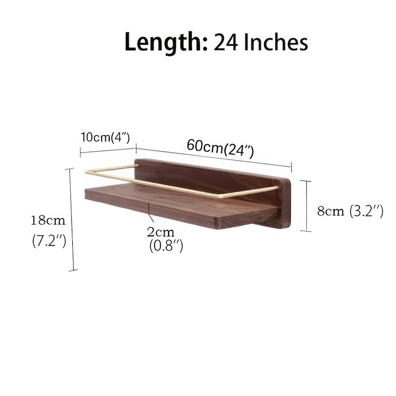 12 inches/16 inches/20 inches/24 inches Wooden Towel Rack/Shelf/Hanger 60 Centimeters