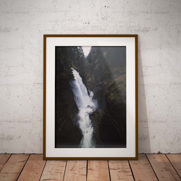 Poster - Wasserfall - Wasserfall Print - Südtirol - Naturlandschaft