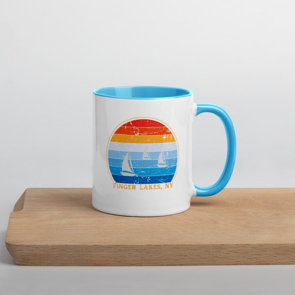 Finger Lakes, New York Sunset Sailboat Mug