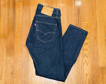 MINT! Levi's 512 Slim Taper 28x30 Premium Edition Rock Cod Dark Wash Denim Jeans 98% Cotton