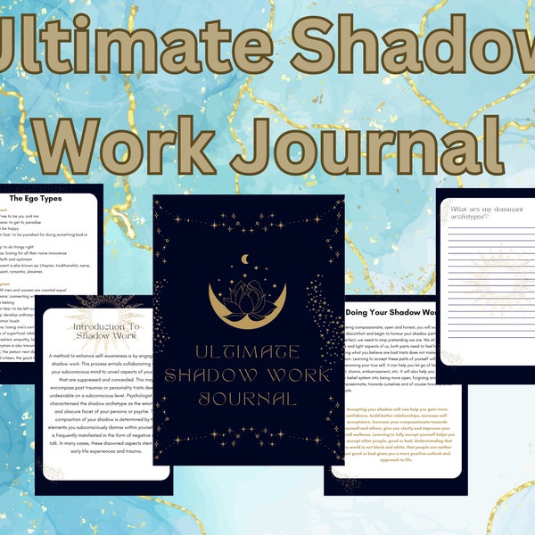 Ultimate Shadow Work Journal Digital Instant Download, Healing Journey, Inner Child Work Worksheet, Motivational Quotes and Questions, A4 A5