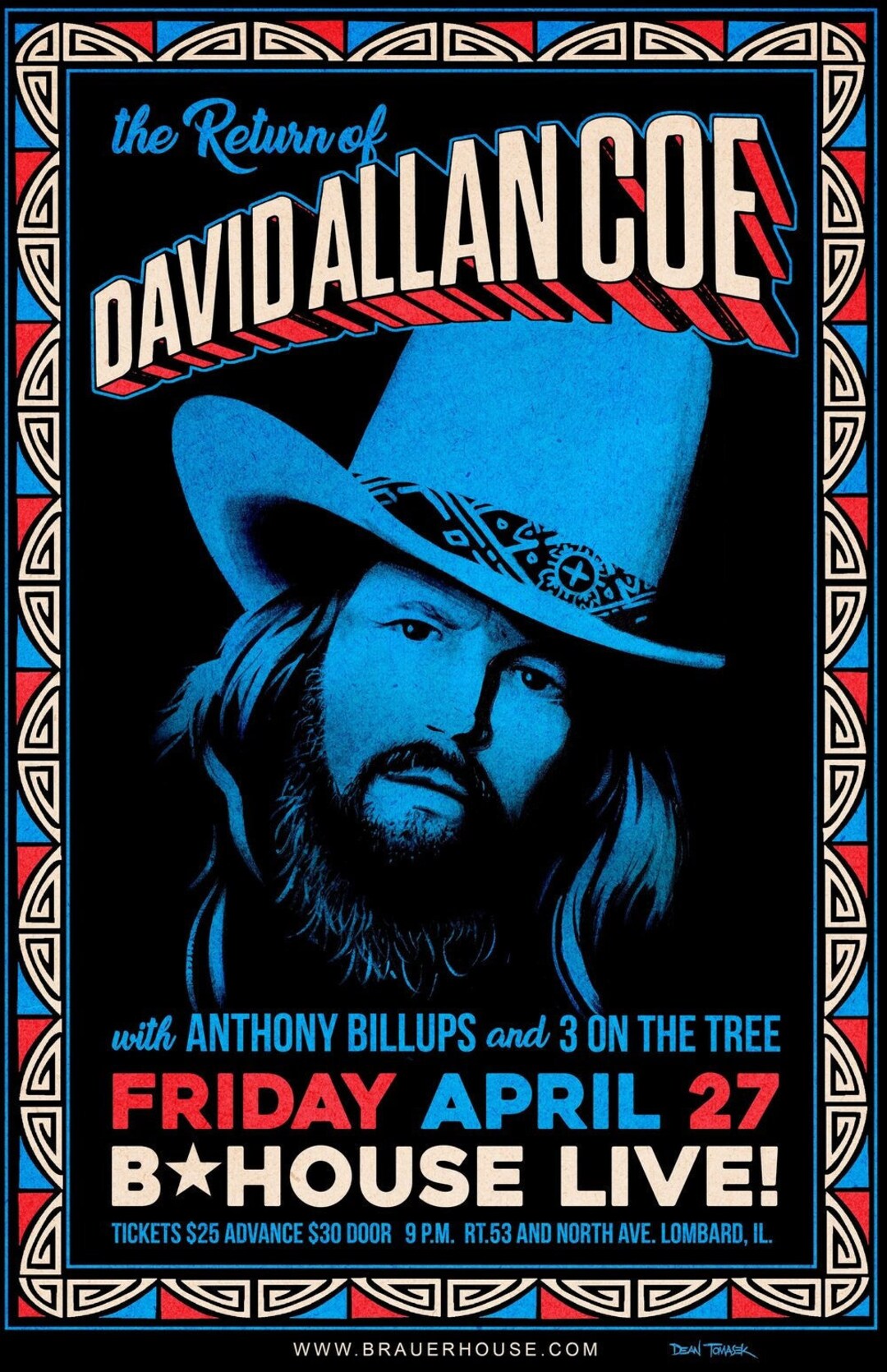 David Allan Coe Concert Poster 12x18 Etsy