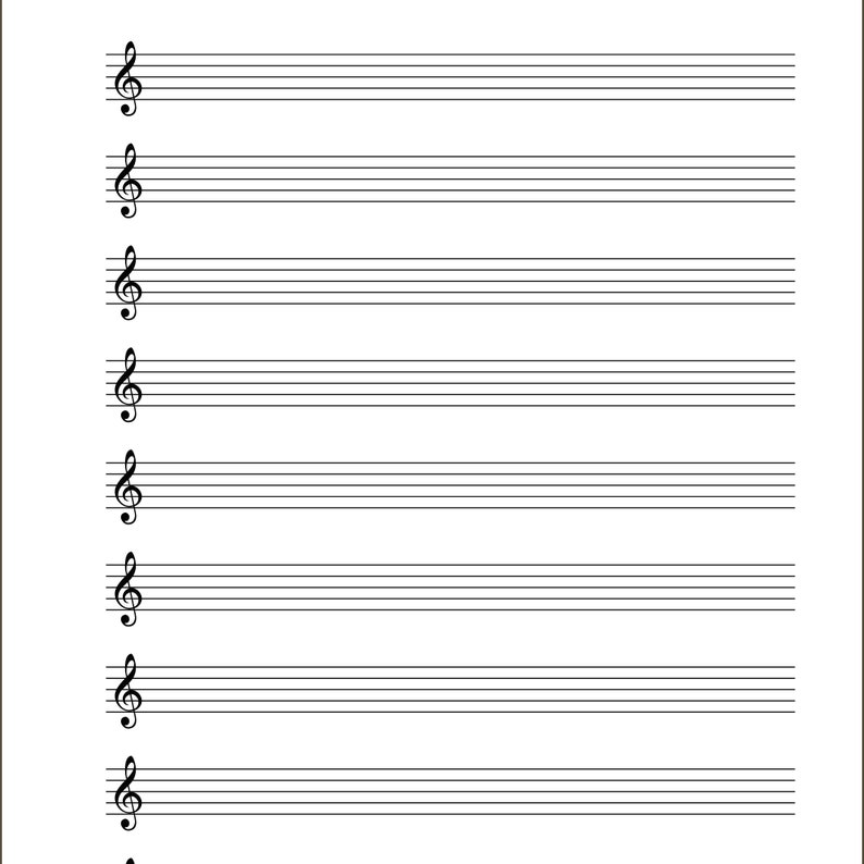 Music Pentagram Blank Sheet Music Writing Paper Etsy