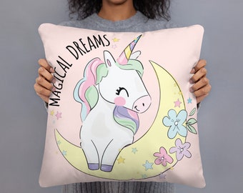 Cushion Cover DeploySys Magical Unicorn Glow In Dark Kids Girls Teddy Duvet Throw Cushion