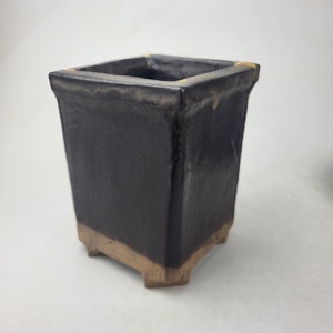Pot à bonsaï Tenmoku avec faux Kintsugi image 8