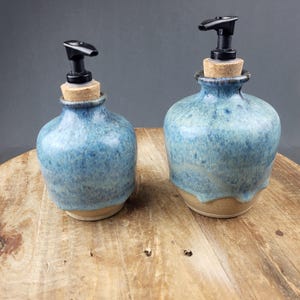 Stoneware Soap Dispenser Pair, handmade