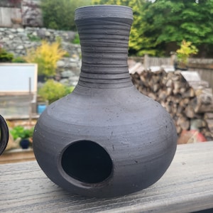 Stoneware Udu Drum Black, Unglazed Ceramic