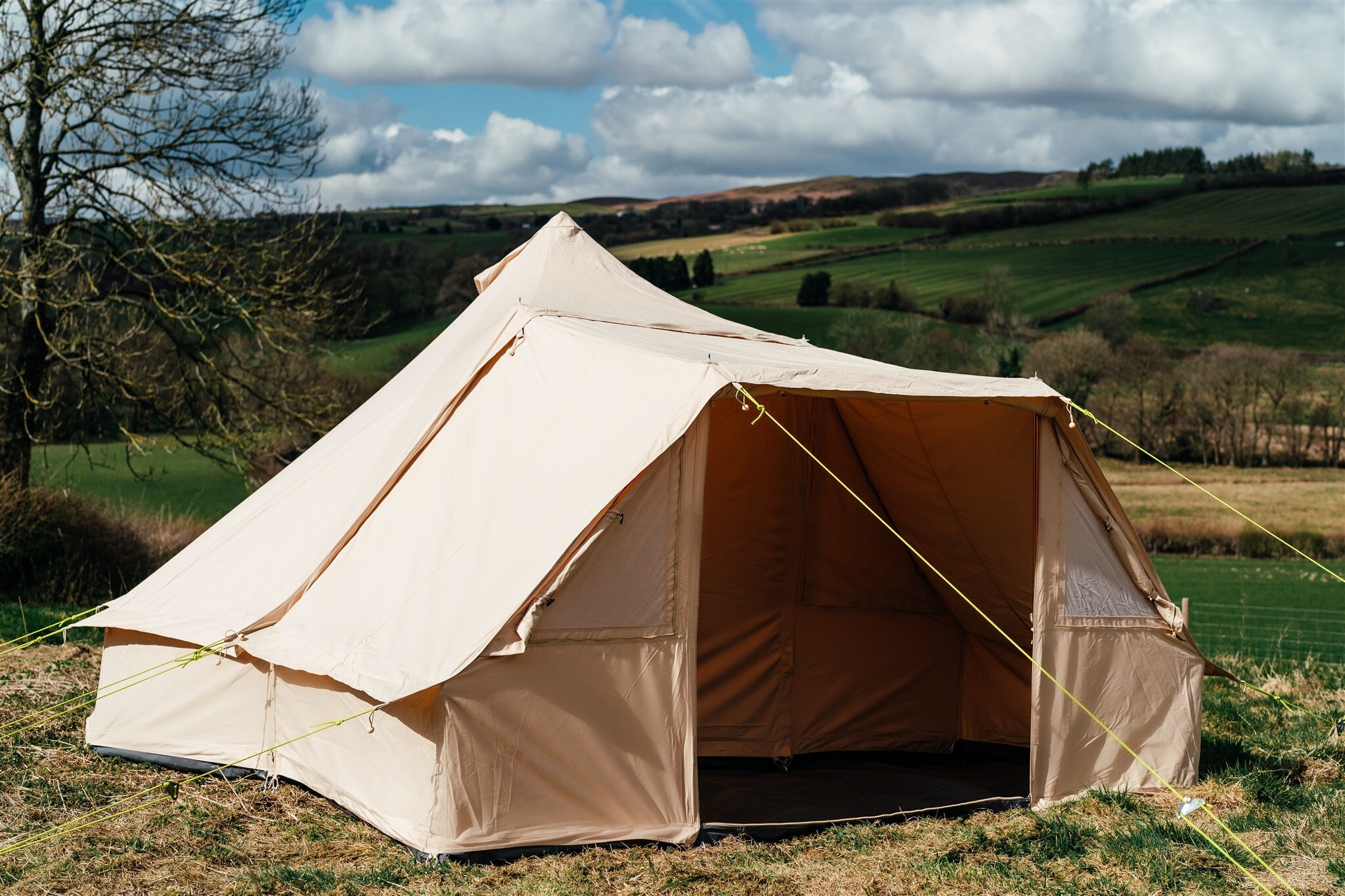 4M Fire Retardant Bell Tent With Porch Canvas Festival Tent - Etsy