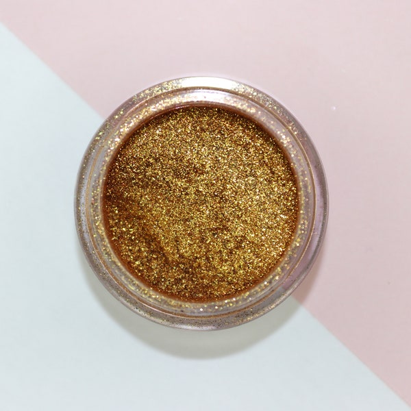 Koffee Sparkling Pigment- Super Sparkly Gold Glitter Eyeshadow | Vegan Loose Pigment for Sparkly Eye Makeup