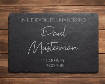 Placa conmemorativa personalizada hecha de pizarra 14 urna decoración de tumba