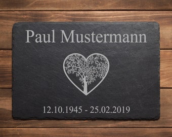 Placa personalizada hecha de pizarra 08 Lápida de urna Decoración de tumbas