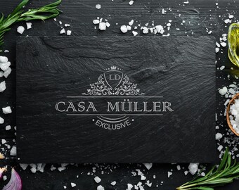 Piedra natural Plato de servicio Pizarra Buffet Plato de queso Montaña rusa Embutidos Sushi Tabla de desayuno Pizarra Plato de regalo Grabado de regalo 01