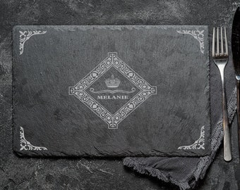 Piedra natural Plato de servir Pizarra Buffet Plato de queso Montaña rusa Embutidos Sushi Tabla de desayuno Pizarra Plato de regalo Grabado de regalo 06