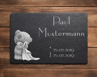 Placa conmemorativa personalizada hecha de pizarra 06 Lápida de urna Decoración de tumbas niños