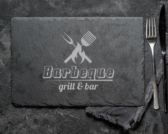 Piedra natural Plato de servir Pizarra Buffet Plato de queso Montaña rusa Embutidos Sushi Tabla de desayuno Plato de pizarra Regalo Grabado 13