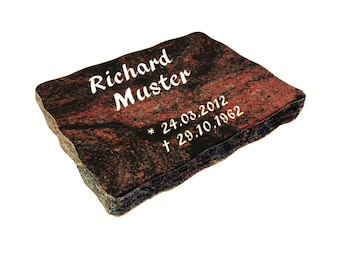 Lápida de urna personalizada nº 14, lápida de piedra reclinada, decoración de tumba, piedra conmemorativa, tumba, losa de tumba, incluye inscripción y motivo