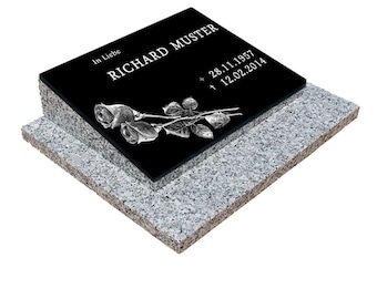 Lápida de urna personalizada nº 10, lápida, decoración de tumba, piedra conmemorativa, tumba, losa de tumba, incluye inscripción y motivo con base