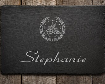 Piedra natural Plato de servicio Pizarra Buffet Plato de queso Montaña rusa Embutidos Sushi Tabla de desayuno Pizarra Plato de regalo Grabado de regalo 05