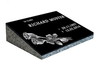 Lápida de urna personalizada nº 2, lápida, decoración de tumba, piedra conmemorativa, tumba, losa de tumba, incluye inscripción y motivo con base