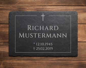 Placa conmemorativa personalizada hecha de pizarra 05 Lápida de urna Decoración de tumbas