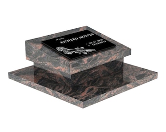 Lápida de urna personalizada nº 25, lápida, decoración de tumba, piedra conmemorativa, tumba, losa de tumba, incluye inscripción y motivo