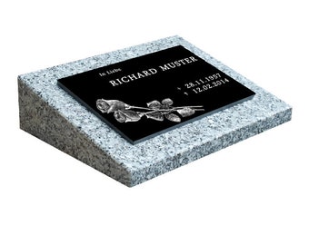 Lápida de urna personalizada nº 1, lápida, decoración de tumba, piedra conmemorativa, tumba, losa de tumba, incluye inscripción y motivo con base