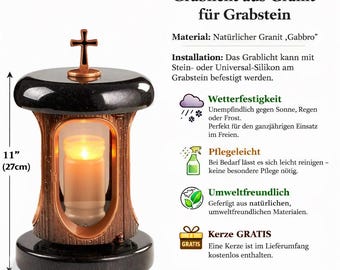 Lámpara de tumba de granito y aluminio GL-160, luz conmemorativa para un diseño de tumba digno