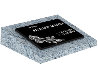 Lápida de urna personalizada nº 19, lápida, decoración de tumba, piedra conmemorativa, tumba, losa de tumba, incluye inscripción y motivo con base