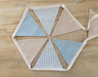 Mini bandierine a righe blu / decorazioni in cotone per la cameretta dei bambini