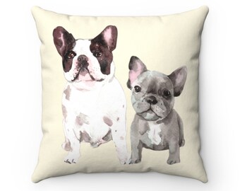 English Bulldog, Cute Dog Puppy Love Throw Pillow, Sea Life, Ocean Home Decor, Cushion Cover Textile