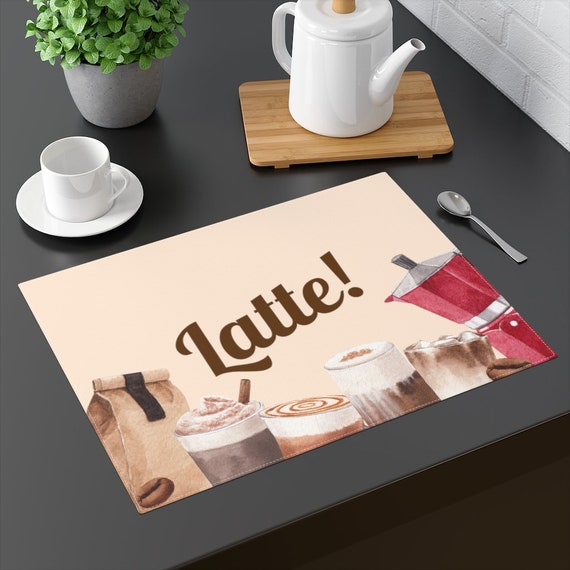 Latte Coffee Bar Mat Kitchen Placemat Coffee Maker Mat 