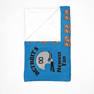Detroit Lions Milestone Plush Blanket - Velveteen, Do Good, Be Good, God Bless, Go Bills Design, Buffalo Baby Shower Gift, 30x40 or 50x60