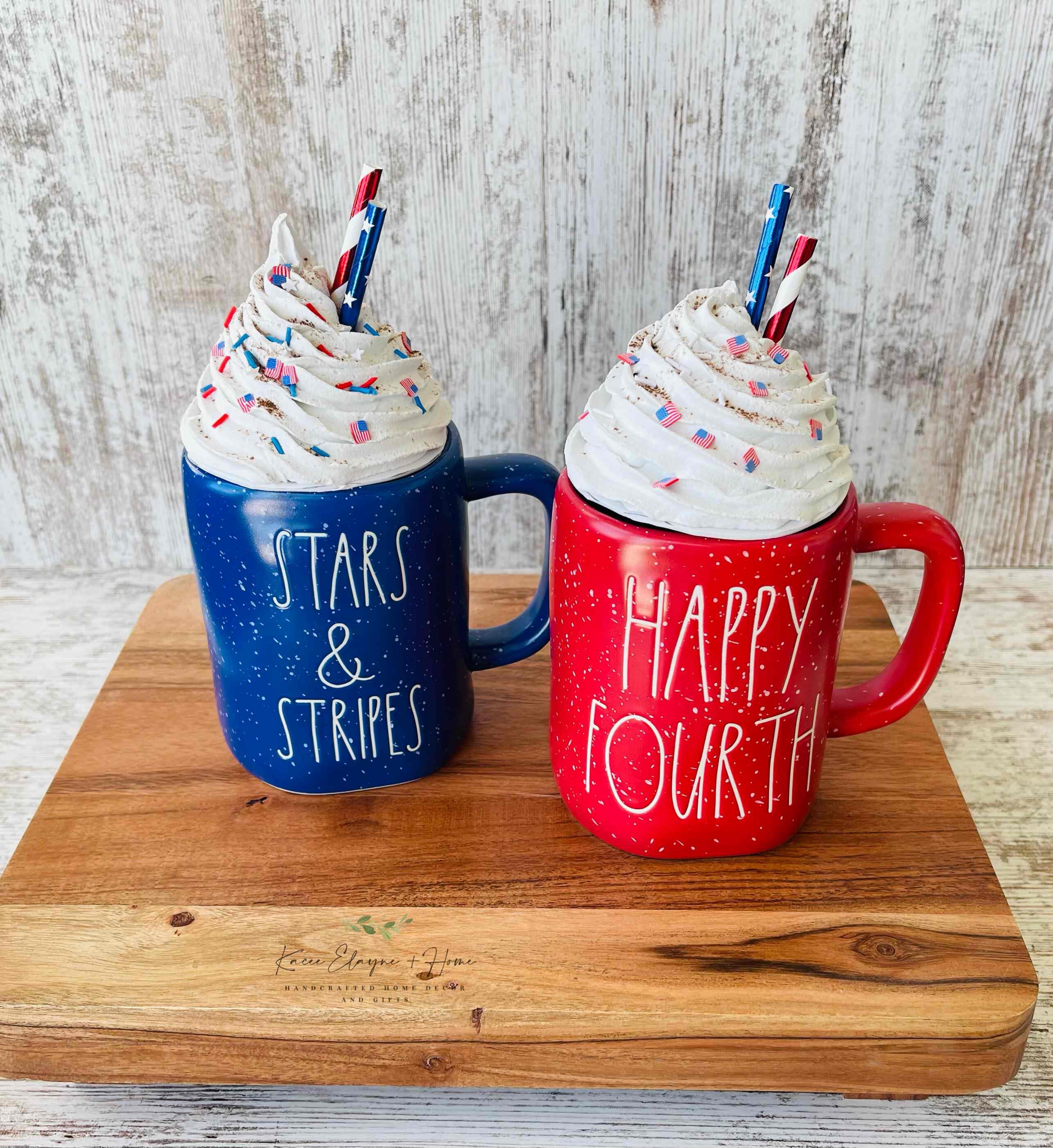 Faux Whipped Mug Topper | Tiered Tray Decor | Rae Dunn Mug Decor | Coffee Mug Decor | Fourth of July | Independence Day Decor | Summer Decor