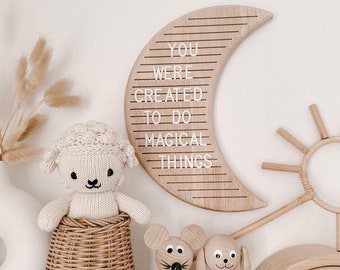 Moon Wooden Letter Board / Nursery Decor / Nursery Sign / Kids Room Decor / Wall Hanging