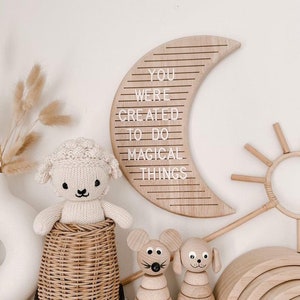 Moon Wooden Letter Board / Nursery Decor / Nursery Sign / Kids Room Decor / Wall Hanging image 1