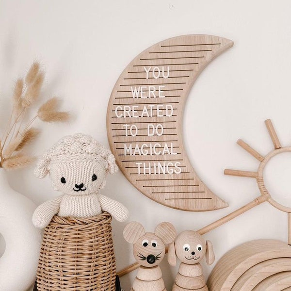 Moon Wooden Letter Board / Nursery Decor / Nursery Sign / Kids Room Decor / Wall Hanging