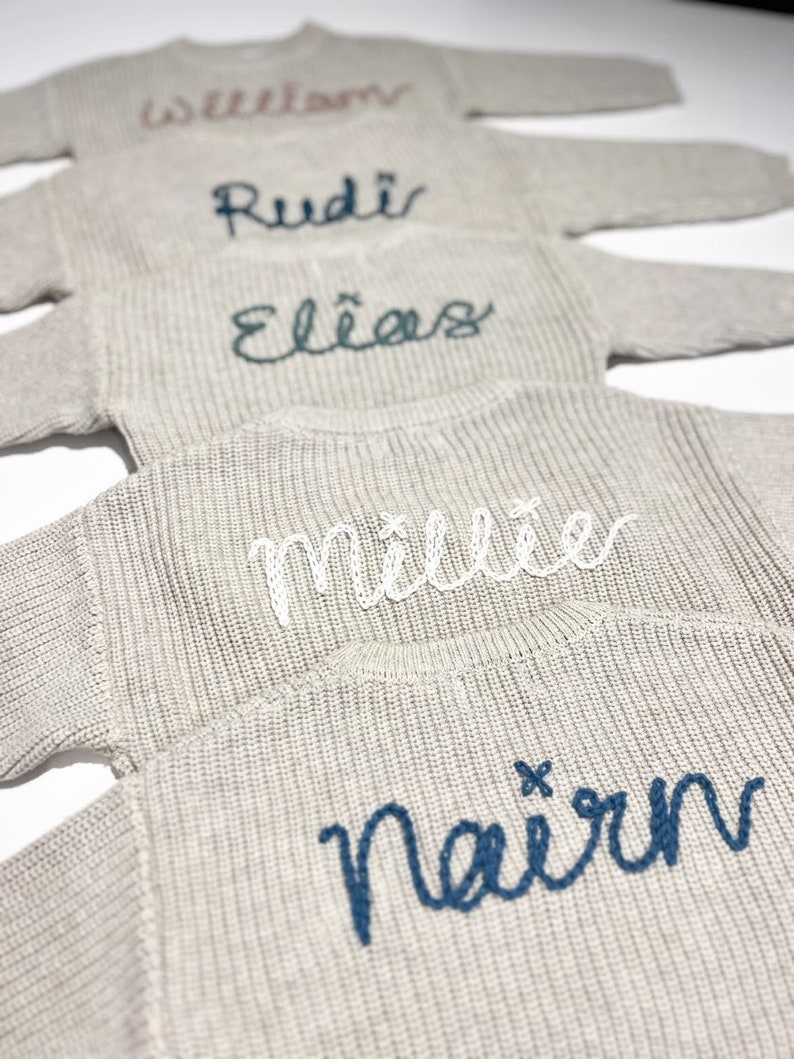 Personalised Knitted Jumper / Baby Jumper / Toddler Jumper / Personalised Baby Gift / Newborn Gift image 3