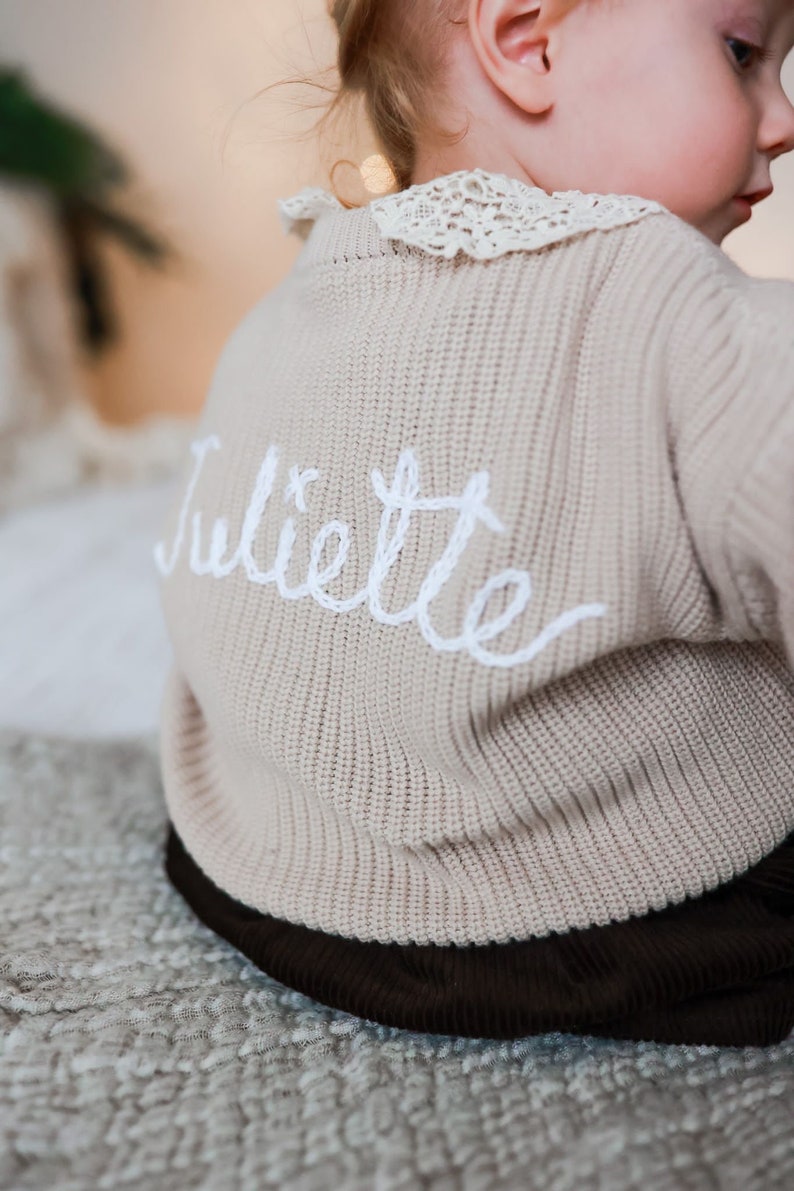 Personalised Knitted Jumper / Baby Jumper / Toddler Jumper / Personalised Baby Gift / Newborn Gift image 5