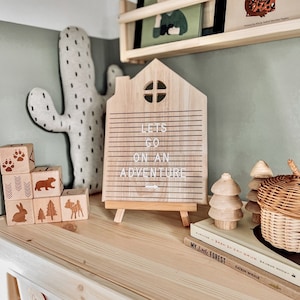 House-shape Wooden Letter Board / Nursery Decor / Nursery Sign / Kids Room Decor / Wall Hanging / New Home Sign
